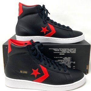 Converse Women's Size 9 166811C Pro Leather Mid Black Univer Red White Sneakers